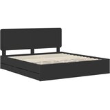  Krevetna konstrukcija Crna 200 x 200 cm Inženjersko Drvo | shoptok.hr