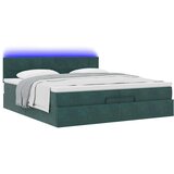 vidaXL Otomanski posteljni okvir z vzmetnicami zelen 200x200cm žamet, (22053722) | Shoptok.si