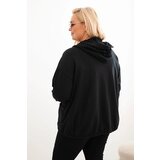 Kesi Włoski Women's Plus Size cotton zip-up sweatshirt black | shoptok.hr