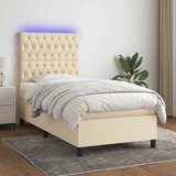  box spring s madracem LED krem 80 x 200 cm od tkanine | shoptok.hr