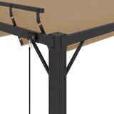  Sjenica s rešetkastim krovom 3x4 m smeđe-siva tkanina/aluminij | shoptok.hr