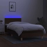  Box spring s madracem LED tamnosmeđi 100x200 cm tkanina | shoptok.hr