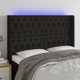 vidaXL LED uzglavlje crno 147 x 16 x 118/128 cm od tkanine Cijene