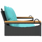  Klupa za ljuljanje s jastucima crna 109x62x40 cm od poliratana | shoptok.hr