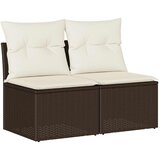 Maison Chic Seti vrtnega pohištva - Vrtna garnitura - Vrtni pohištvo set z blazinami 2-delna rjav ratan/akacija, (21804821) | Shoptok.si