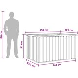  Vanjska kutija za spremanje boja drva 150 x 101 x 91 cm - Boja drva 149 x 99 x 93 cm | shoptok.hr