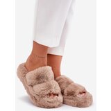 Boto Womens Fur Slippers On Platform Khaki Talfedi | Shoptok.si