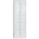 Wolf Garderobni sistem s predelki z zaklepanjem, 10 predelkov, širina predelka 300 mm, svetlo siva / svetlo siva | Shoptok.si