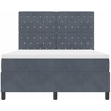  LED Box Spring Krevet s madracem Tamno siva 140 x 190 cm Baršun | shoptok.hr