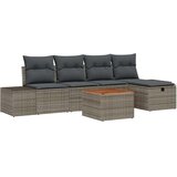  Sjedeća garnitura za vrt 6 kom. Siva poliratan 294 x 117 x 85 cm | Shoptok.si