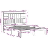 vidaXL Krevet s regalom z knjige bez madraca bijeli 150x200cm borovina | shoptok.hr