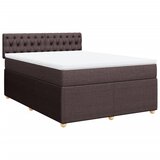 vidaXL Krevet s oprugama i madracem tamnosmeđi 140 x 190 cm od tkanine | shoptok.hr