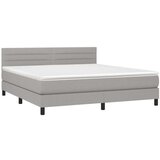  Box spring postelja z vzmetnico LED sv. siva 180x200 cm blago, (20937042) | Shoptok.si