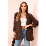 Kesi Włoski Elegant blazer with lapels brown | ePonuda.com