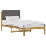  Krevetni okvir s tapiciranim uzglavljem - Bijelo prana i svijetlosiva 75 x 190 cm | shoptok.hr