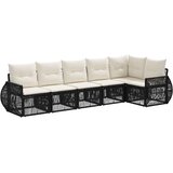 vidaXL Vrtna sedežna garnitura 6 pcs Črna in krem bela poli ratan, (5000271408) | Shoptok.si
