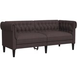 Maison Chic kavč - Sofa - Kanape dvosed Chesterfield temno rjava tkanina, (21726448) Cene