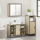  3-dijelni set kupaonskog namještaja boja hrasta sonome drveni | shoptok.hr