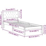  Okvir kreveta Smeđa i crna 75 x 190 cm Masivna borovina | shoptok.hr