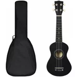vidaXL otroški ukulele soprano s torbo črn 21"