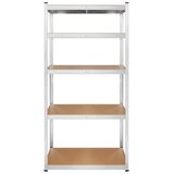 Rebel RB-1251 – Metalni skladišni regal s 5 polica, 180 × 90 × 40 cm, nosivost 750 kg, srebrni | shoptok.hr