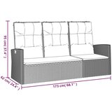  Nagibna vrtna klupa s jastucima crna 173 cm od poliratana | Eponuda.com