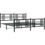  Metalni okvir kreveta uzglavlje i podnožje crni 183x213 cm | shoptok.hr