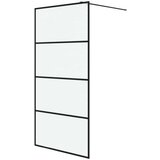 Pregrada za tuš crna 100 x 195 cm s mutnim staklom ESG | shoptok.hr