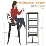  Barski stol stojeći stol kuhinjski pult industrijski dizajn 3 police 120 x 40 x 105 cm crna + smeđa | shoptok.hr