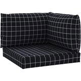 vidaXL Blazina za palete 3 kosi črno karirasto oxford blago, (20656781) | Shoptok.si
