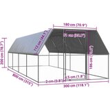 vidaXL Zunanji kokošnjak 3x8x2 m pocinkano jeklo | Shoptok.si