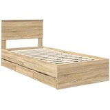  Krevetna konstrukcija s ladicama Sonoma hrast 100 x 200 cm | shoptok.hr