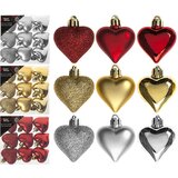  Kuglice za bor, UKRAS Srca Red/Gold/Silver 9/1 - Zlatna Cijene