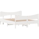  The Living Store Posteljni okvir brez vzmetnice bel 160x200 cm trdna borovina - Posteljni Okvir, (21446291) | Shoptok.si