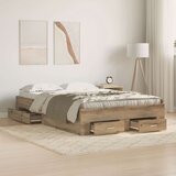  Postelja z predali Artisan Oak 120x200 cm Inženirski les, (22051139) | Shoptok.si