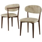 Hanah home set trpezarijskih stolica Onex 6 kom, krem bukle tkanina, drvene noge boje oraha | Eponuda.com
