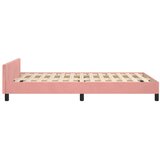  Okvir za krevet s uzglavljem ružičasti 120 x 200 cm baršunasti | shoptok.hr