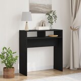vidaXL Konzolni Stol Crni hrast Konstruirano drvo 78 x 30 x 80 cm Cijene