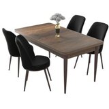 Hanah home set trpezarijski sto i 4 stolice nil baroque black | ePonuda.com