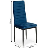  Set od 4 plave stolice s oblikovanim naslonom od baršuna | shoptok.hr