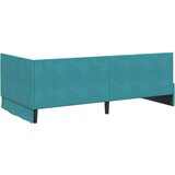 vidaXL Kotna postelja z vzglavjem Turkizna 100 x 200 cm Žamet | Shoptok.si