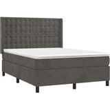  Krevet s oprugama i madracem tamnosivi 140x190 cm baršunasti | shoptok.hr