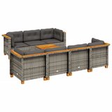 Maison Chic Seti vrtnega pohištva - Vrtna garnitura - Vrtni pohištvo set 8-delna z blazinami siv poli ratan, (21798405) | Shoptok.si
