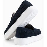 Ombre men's slip-on half shoes on thick sole - navy blue | ePonuda.com