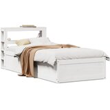  Okvir za krevet s uzglavljem bijeli 90x200 cm masivna borovina | shoptok.hr