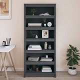 vidaXL Knjižna omara siva 80x35x183 cm trdna borovina Cene