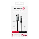 Swissten kabel USB/USB-C, TEXTILE II, 3A, 60W, 480 Mb/s, 1,5m crno-sivi | shoptok.hr