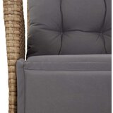  Vrtna garnitura - 7-dijelni vrtni blagovaonski set od poliratana s jastucima bež - Dužina stola 200 cm Oštra noga 6 | shoptok.hr