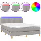  box spring s madracem LED svjetlosivi 140x190 cm tkanina | shoptok.hr