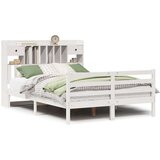 vidaXL Knjižna postelja brez ležišča bela 140x190 cm trdna borovina | Shoptok.si